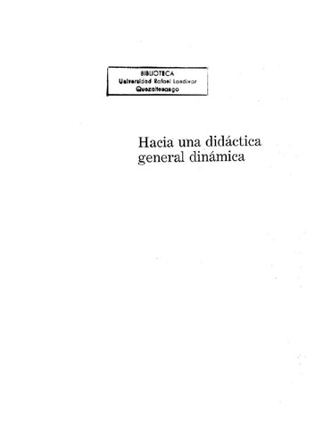 Hacia una didáctica general dinámica