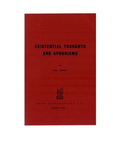 Existential Thoughts and Aphorisms