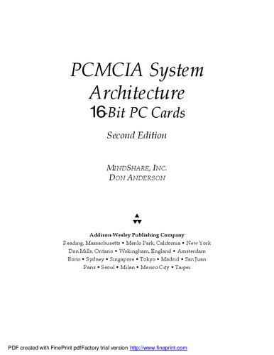 PCMCIA System Architecture; 16-Bit PC Cards