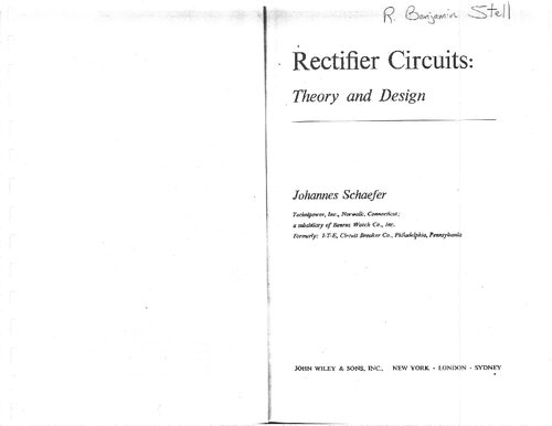 Rectifier Circuits: Theory and Design