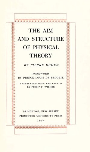 The Aim and Structure of Physical Theory