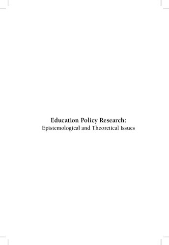 Education Policy Research: Epistemological and Theoretical Issues