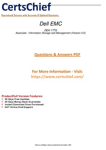 Prepare for the DEA-1TT5 Associate - Information Storage and Management (Version 5.0) exam with our comprehensive study guide. Boost your knowledge and pass with ease.