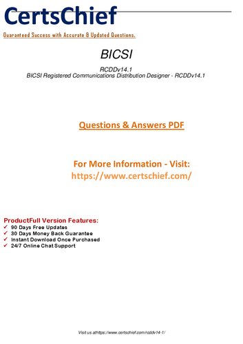 New BICSI RCDDV14.1 PDF Dumps For Career Advancement