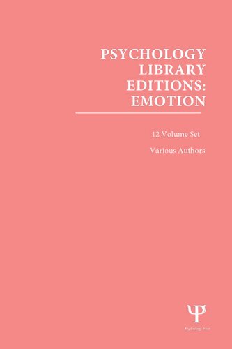 Psychology Library Editions: Emotion, 12-Volume Set