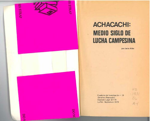 Achacachi (Omasuyos, La Paz): medio siglo de lucha campesina