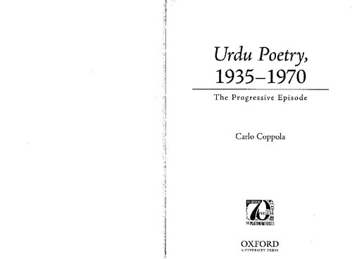 Urdu Poetry, 1935-1970: The Progressive Episode