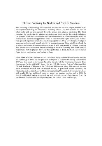 Electron Scattering For Nuclear And Nucleon Structure