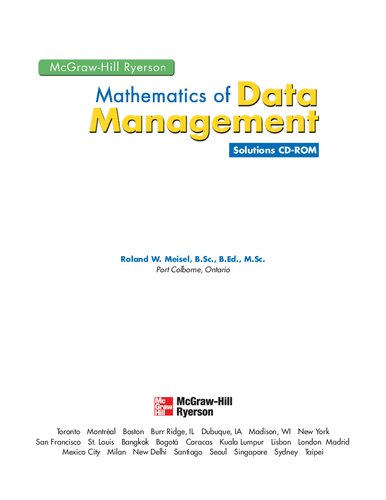 McGraw-Hill Ryerson Mathematics of Data Management, Solutions