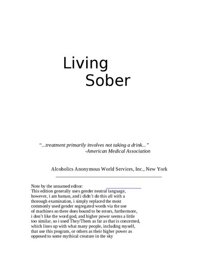 Living Sober - Alternative Edition