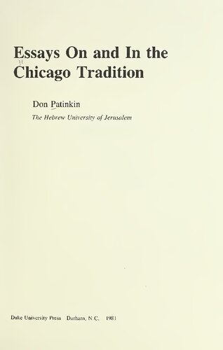 Essays on and in the Chicago tradition