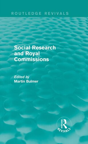 Social Research and Royal Commissions (Routledge Revivals)