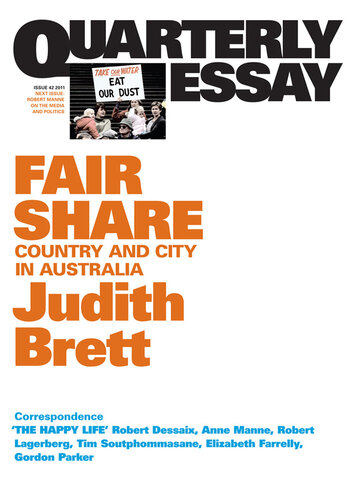 Quarterly Essay 42 Fair Share