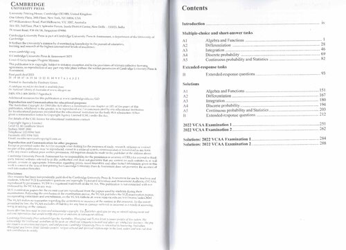 Cambridge Checkpoints VCE Mathematical Methods Units 3 & 4