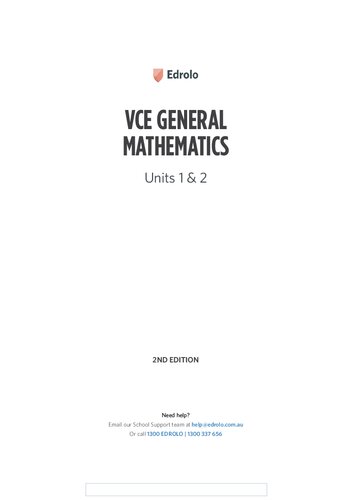 Edrolo VCE General Mathematics Units 1 & 2