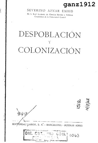 Despoblación y colonización