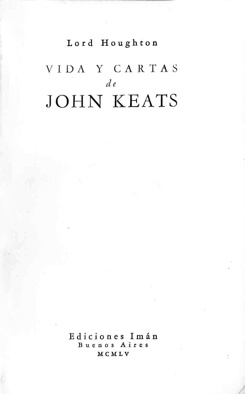 Vida y cartas de John Keats