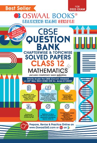 Oswaal CBSE Chapterwise & Topicwise Question Bank Class 12 Mathematics Book (For 2022-23 Exam)