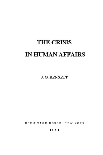 The Crisis in Human Affairs