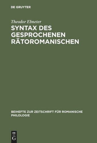 Syntax des gesprochenen Rätoromanischen