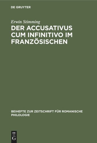 Der Accusativus cum infinitivo im Französischen