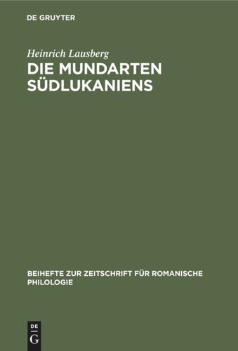 Die Mundarten Südlukaniens