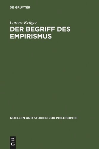 Der Begriff des Empirismus: Erkenntnistheoretische Studien am Beispiel John Lockes