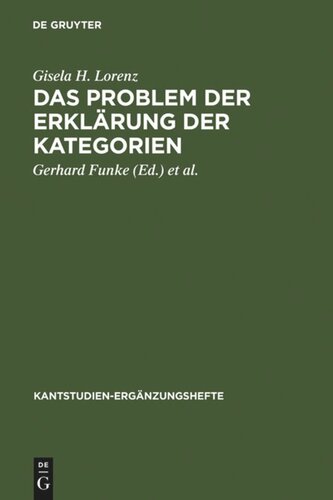 Das Problem der Erklärung der Kategorien: Eine Untersuchung der formalen Strukturelemente in der 