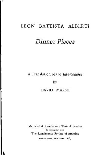 Dinner Pieces: A Translation of the Intercenales