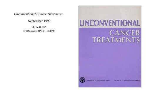 Unconventional Cancer Treatments (September 1990) - full of excellent ideas for alternative ideas and views on treating cancer and other diseases