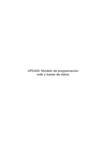 UF2405--Modelo de programación web y bases de datos