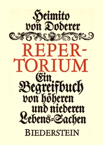 Repertorium : Ein Begreifbuch von höheren und niederen Lebens-Sachen