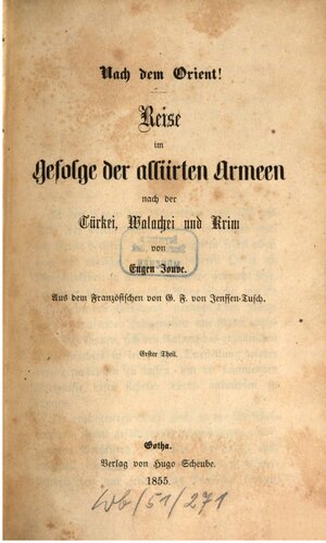 Reise im Gefolge der alliierten Armeen nach der Türkei, Walachei und Krim