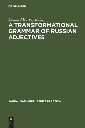 A transformational grammar of Russian adjectives