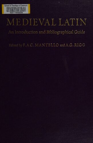 Medieval Latin: an Introduction and a Bibliographical Guide (OCR, consecutive)
