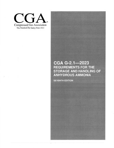 CGA G-2.1-2023 Requirements For The Storage And Handling of Anhydrous Ammonia