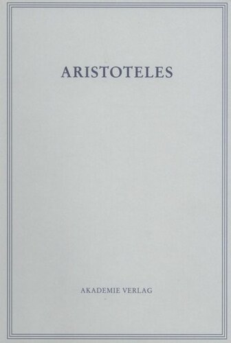 Aristoteles Werke: BAND 13 Über die Seele