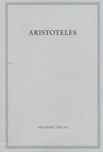 Aristoteles Werke. BAND 14/II Parva Naturalia II: De memoria et reminiscentia