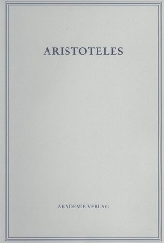 Aristoteles Werke: BAND 20/III Die historischen Fragmente