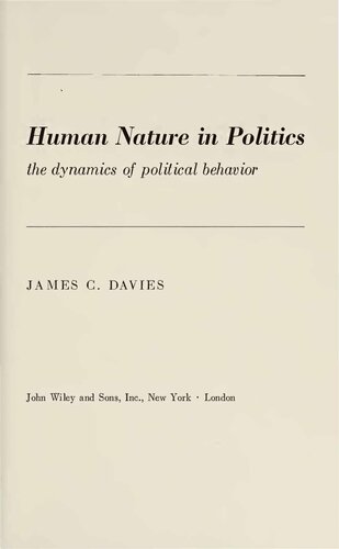 Human Nature in Politics - Dynamics of Political Behavior