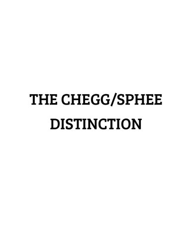 The Chegg/Sphee Distinction