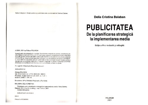 Publicitatea De la planificarea strategica la implementarea media