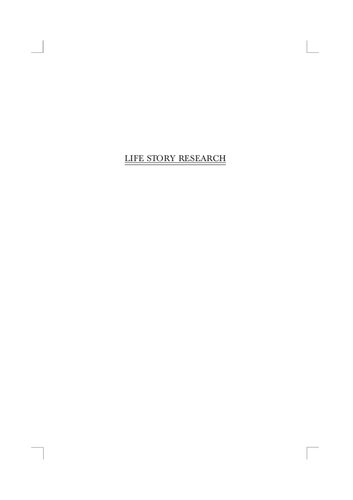 Life Story Research (SAGE Benchmarks in Social Research Methods)