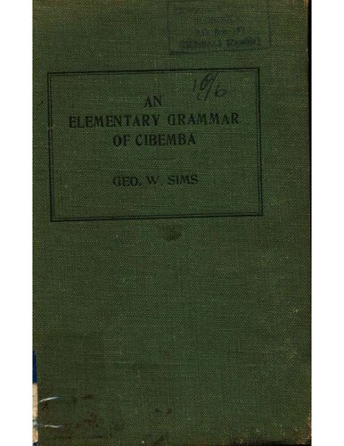 An Elementary Grammar of Cibemba