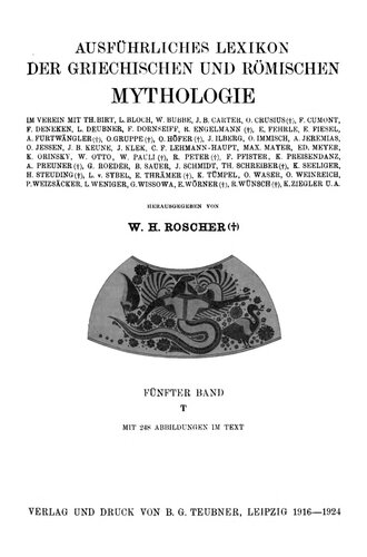 Ausführliches Lexikon der griechischen und römischen Mythologie 5 : T