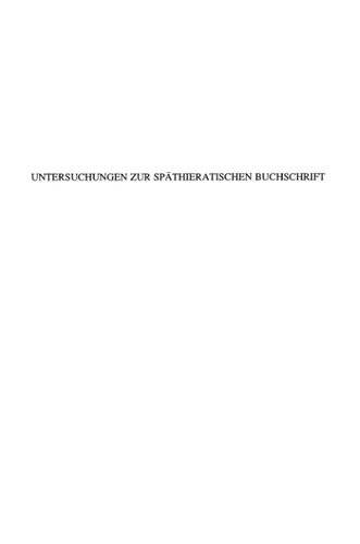 Untersuchungen zur spathieratischen Buchschrift