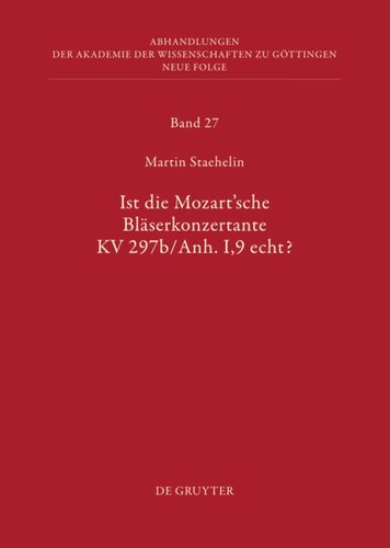 Ist die sogenannte Mozartsche Bläserkonzertante KV 297b/Anh. I,9 echt?