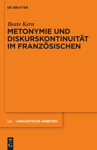 Metonymie und Diskurskontinuität im Französischen