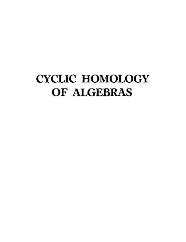 Cyclic Homology of Algebras