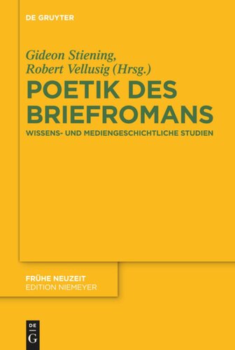 Poetik des Briefromans: Wissens- und mediengeschichtliche Studien